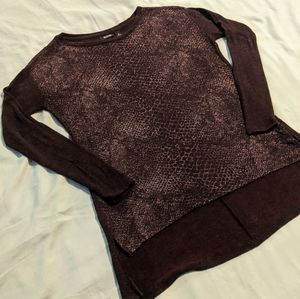 3/$20 a.n.a. Metallic Print Sweater - Purple